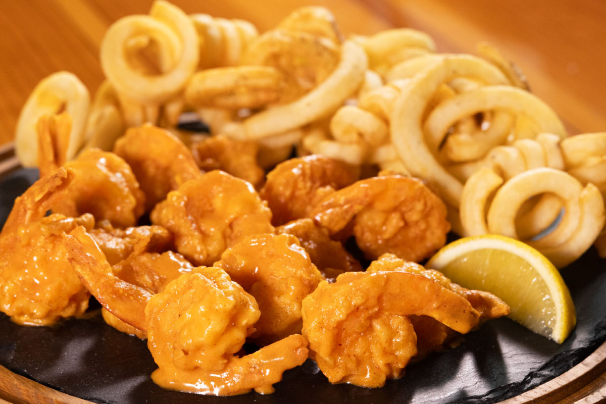 Buffalo Shrimp & Fries Platter