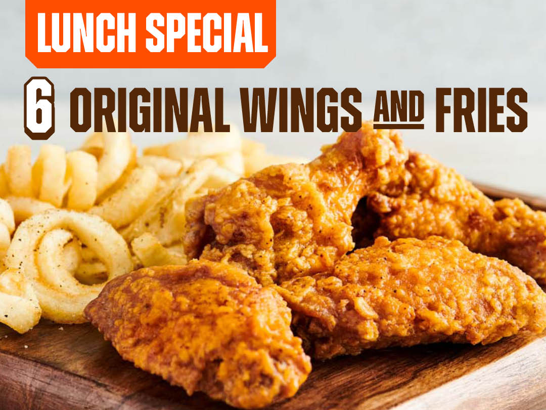 Hooters Weekday Lunch Special | 6 Original Wings & Fries