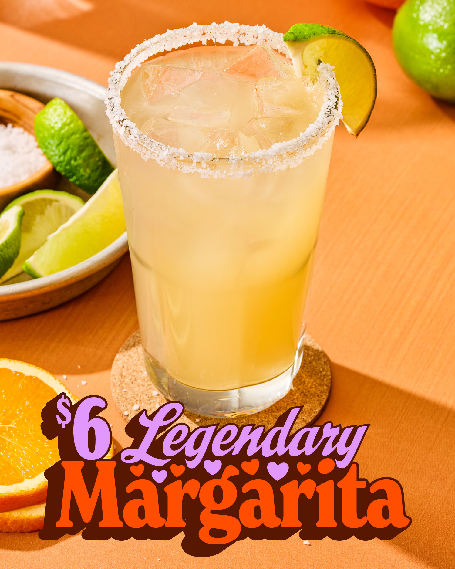 $6 Legendary Margarita at Hooters, made with Sauza Tequila.