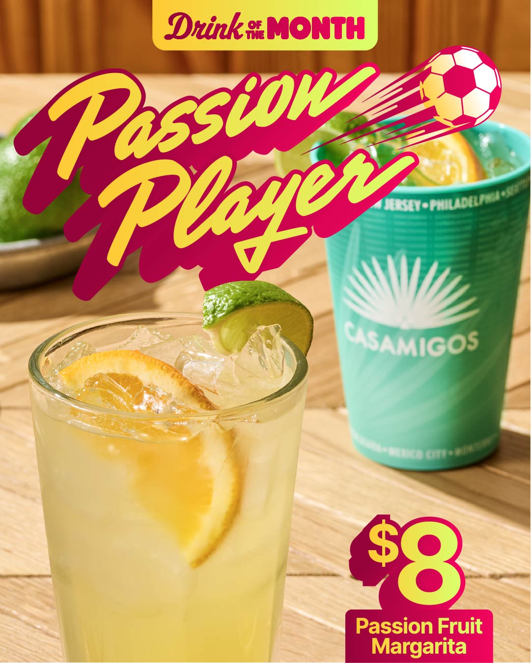 June Drink of the Month | Passion Player | $8 Passion Fruit Margarita