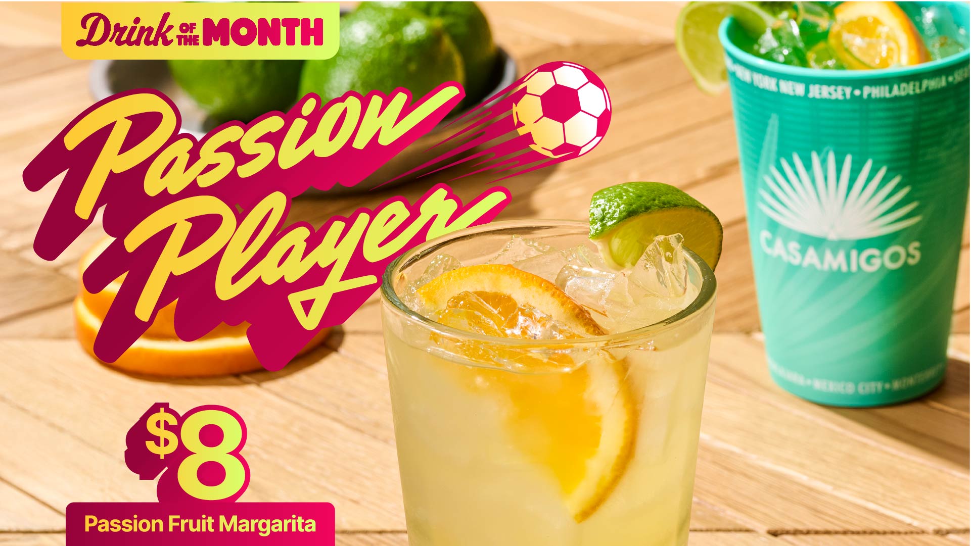 June Drink of the Month | Passion Player | $8 Passion Fruit Margarita
