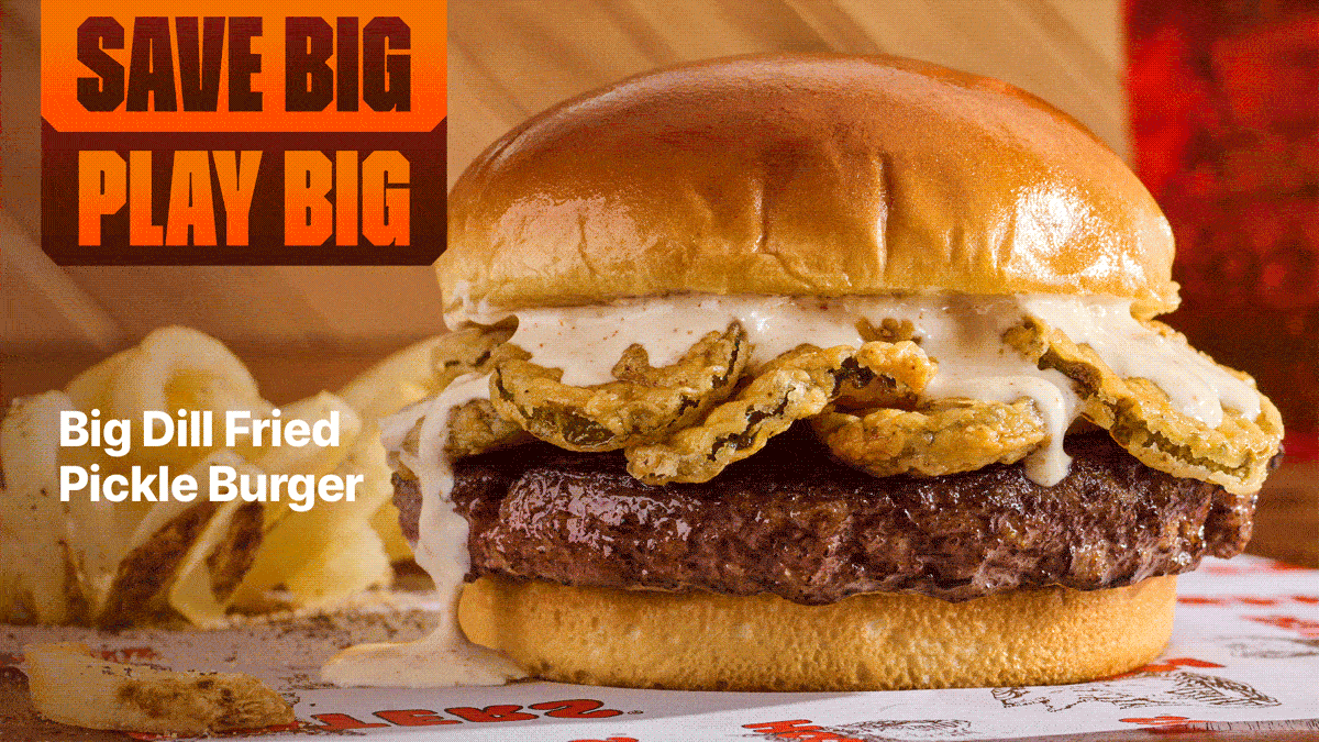 Save Big, Play Big at Hooters | 11.99 Big Dill Fried Pickle Burger | 11.99 Buffalo Chicken Bacon Ranch Sandwich | 11.99 Philly Cheesesteak