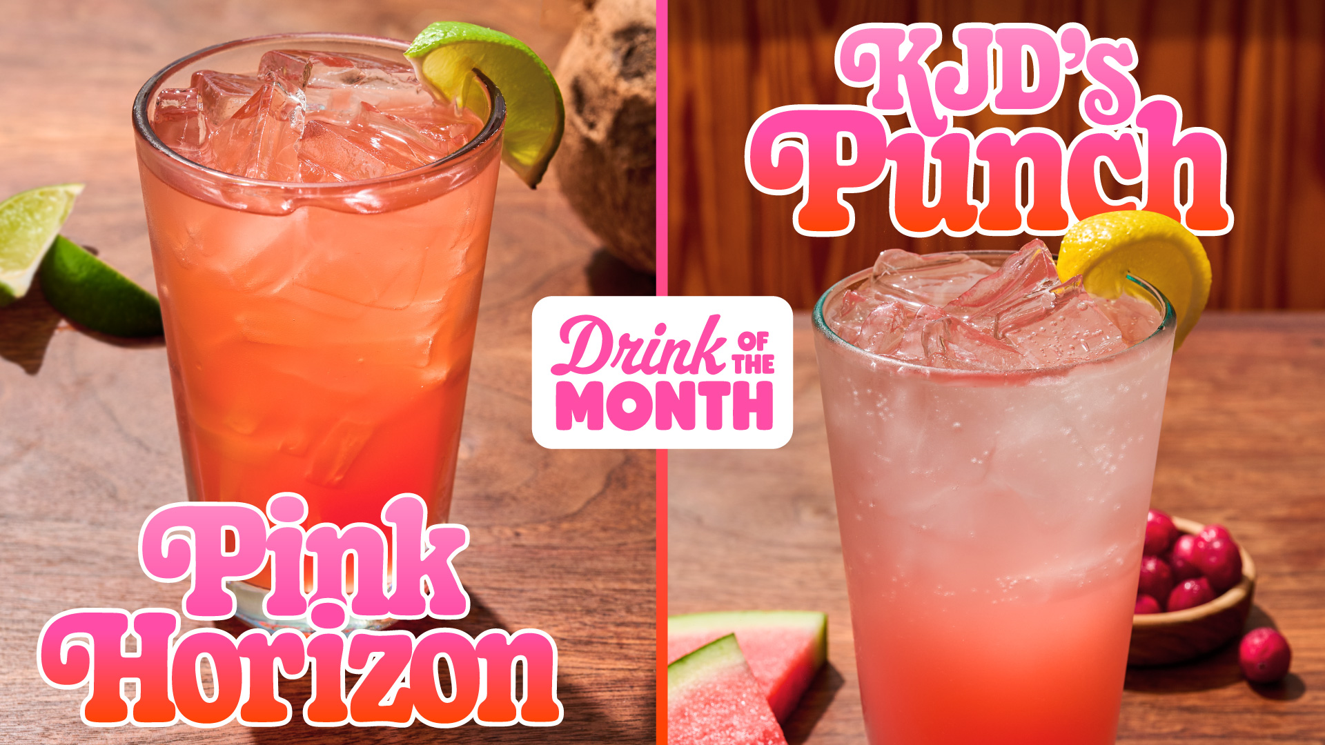 October Drinks of the Month | Pink Horizon & KJD's Punch
